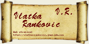 Vlatka Ranković vizit kartica